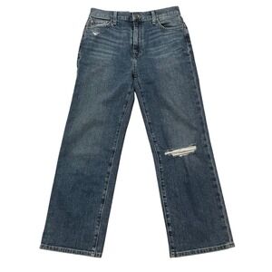 Hudson Jeans NOA Midrise Straight Crop Rhoda Wash Distressed Denim Size 27